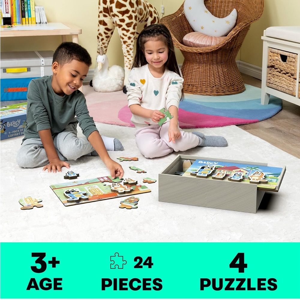 4-Pack Bluey Wooden Puzzles - Picture 4 of 15